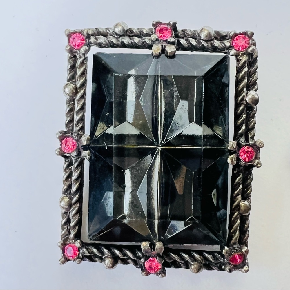 VINTAGE SARAH COVENTRY MIDNIGHT MAGIC BAROQUE GOTH PENDANT/BROOCH CLIP EARRINGS - Picture 6 of 14